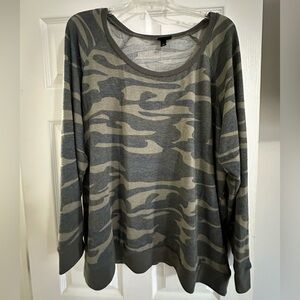 Torrid Green Camouflage Long Sleeve Top